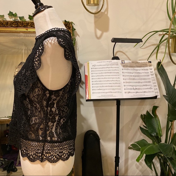 Zara Structured Lace top in Black - Picture 4 of 8